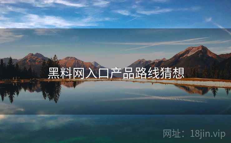 黑料网入口产品路线猜想